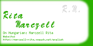 rita marczell business card